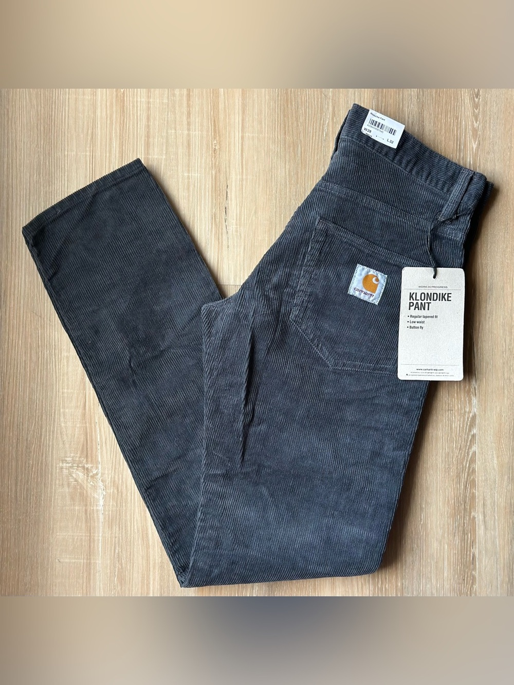 NWT Carhartt Klondike Corduroy Pant - Dark Gray